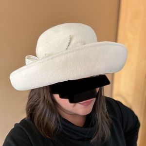 Mon Cheri Cream Wool Hat